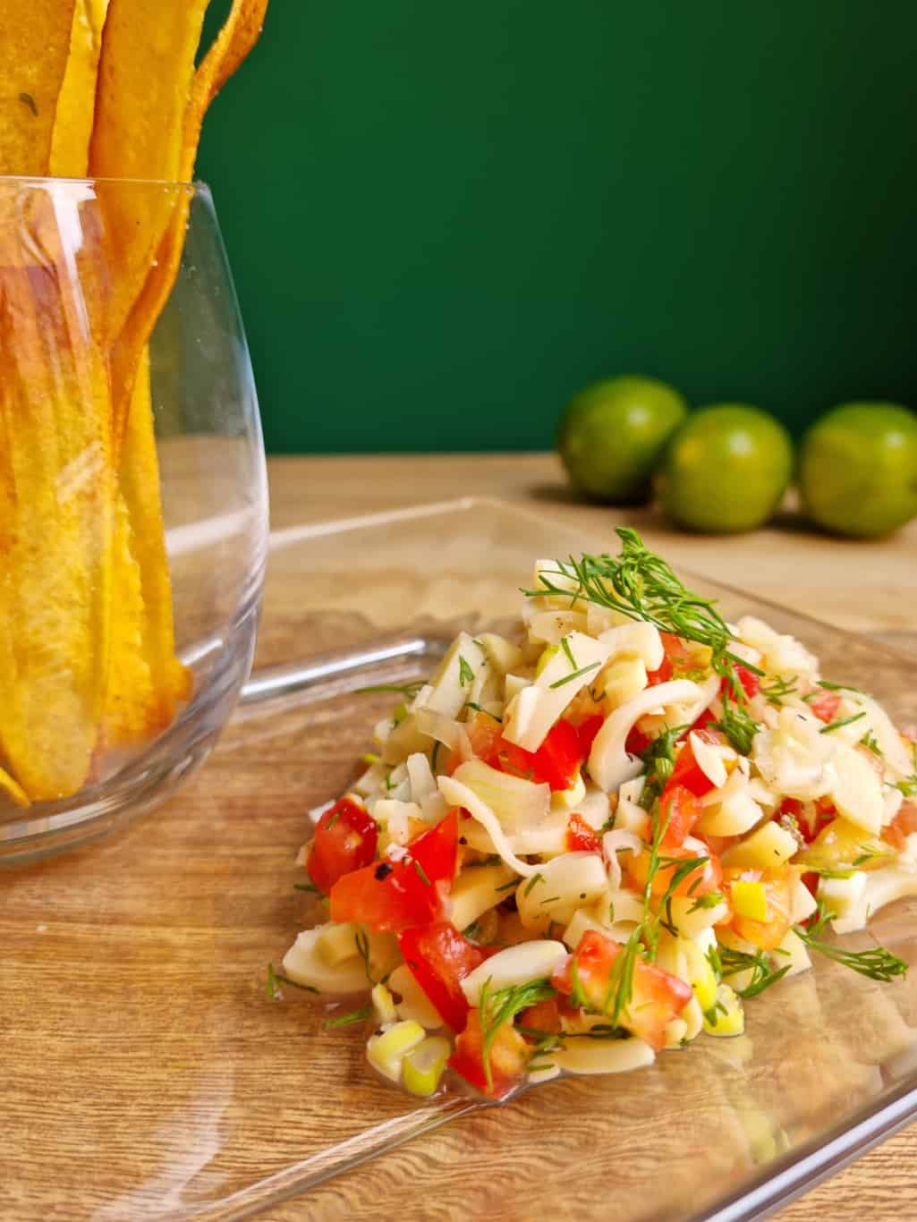 Vegan Hearts of Palm Ceviche with Green Plantain Chips