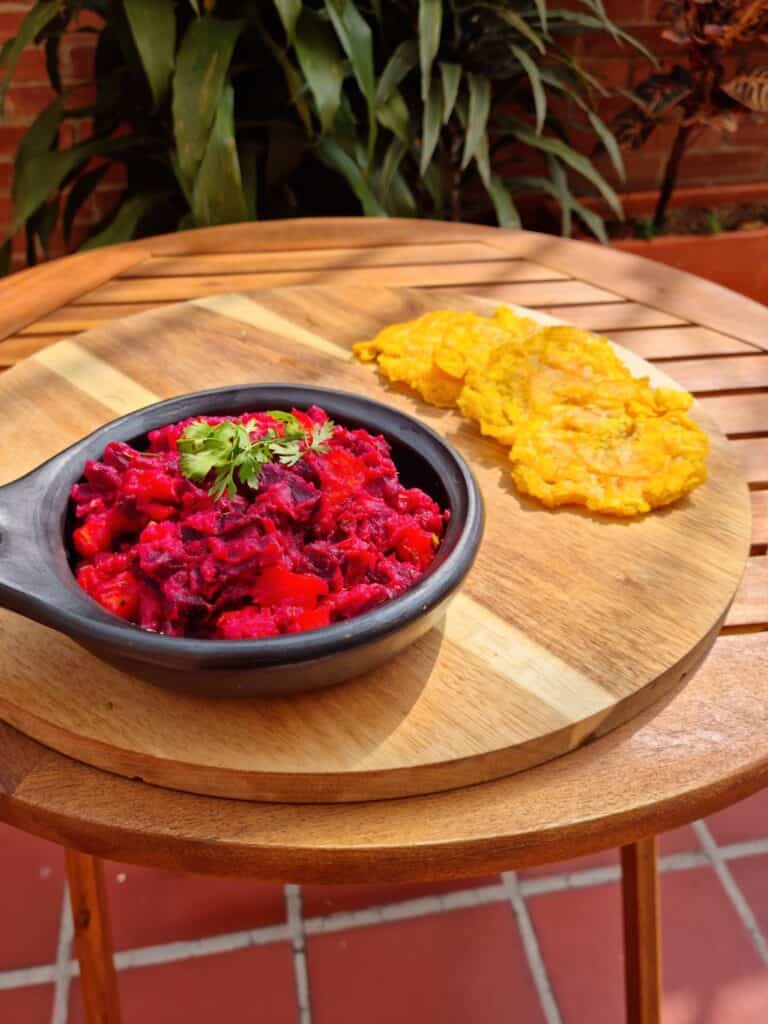 Colombian Vegan Beetroot Salad with Potato and Carrot
