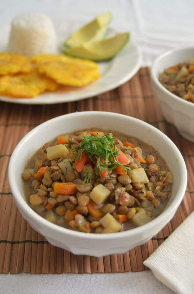 Vegan Colombian Lentil Stew - Vecina Vegetariana