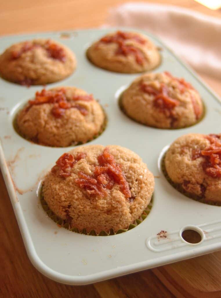 Tin with baked guava candy muffins