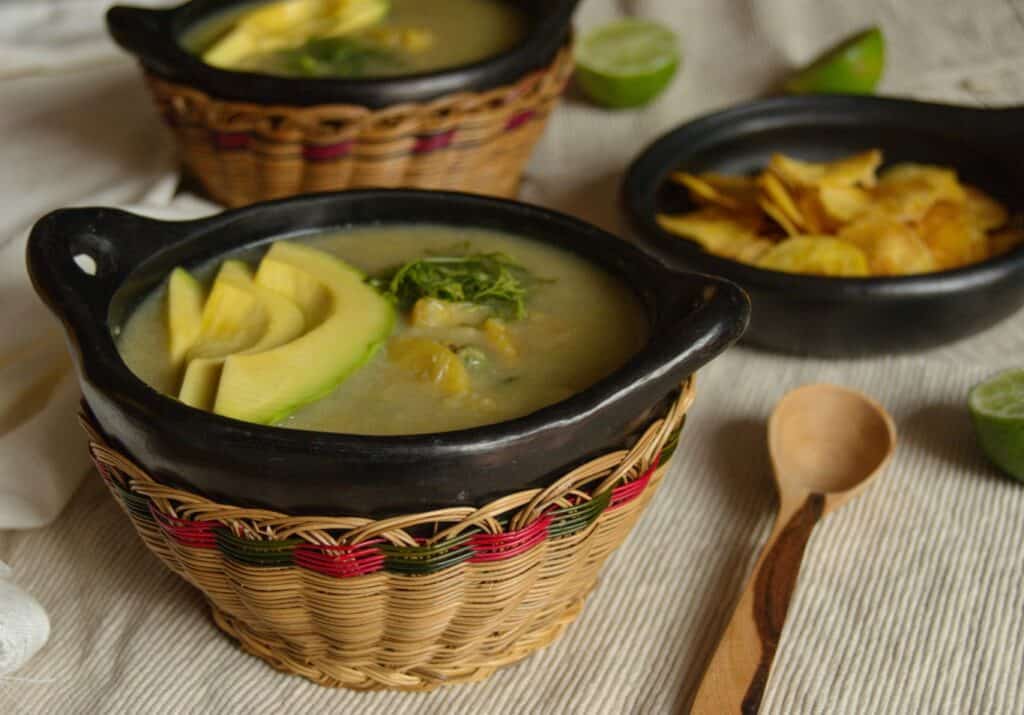 Green Plantain Soup (Sopa de Platano) with Avocado