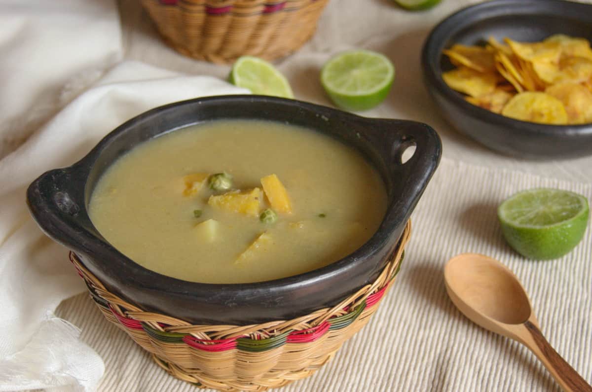 Green Plantain Soup (Sopa de Plátano Verde) with Plantain Chips