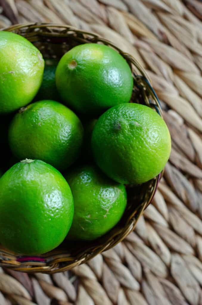 basket with limes