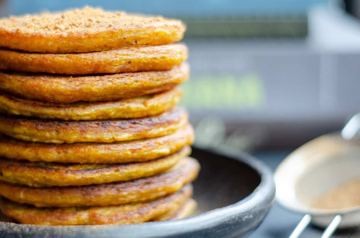 Vegan Caribbean Pumpkin Pancakes (Easy Recipe)