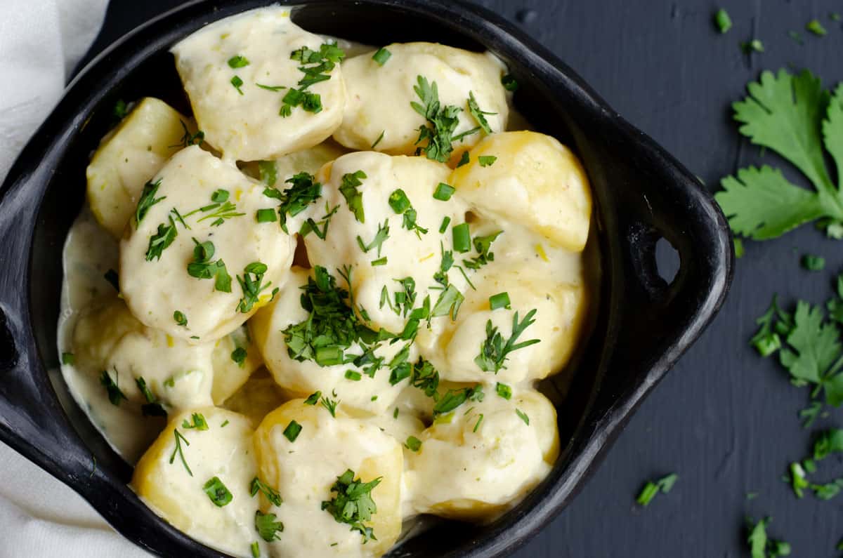 Easy Boiled Potatoes with Colombian Cream Sauce (Papas en Chupe)