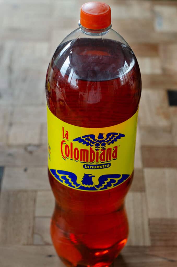 a bottle of the colombian soda called colombiana